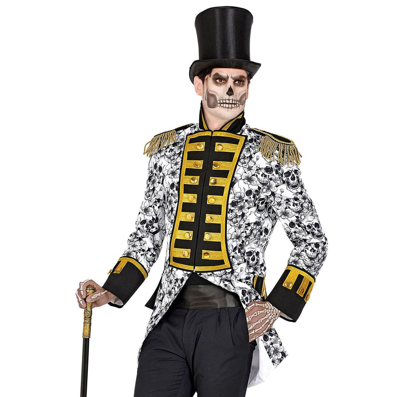 Widmann W Kostüm Parade Frack, Pirat, Rock Star, Gardeuniform, Totenkopf, Dia de los Muertos, Motto-Party, Karneval, Halloween Black-white XL