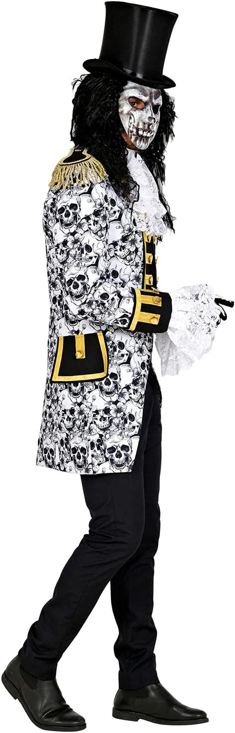 Widmann W Kostüm Parade Frack, Pirat, Rock Star, Gardeuniform, Totenkopf, Dia de los Muertos, Motto-Party, Karneval, Halloween Black-white XL