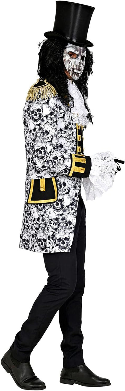 Widmann W Kostüm Parade Frack, Pirat, Rock Star, Gardeuniform, Totenkopf, Dia de los Muertos, Motto-Party, Karneval, Halloween Black-white XL