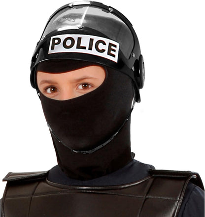 Riot Police Helmet Hard Plastic Accessory for Police Policeman Fancy Dress