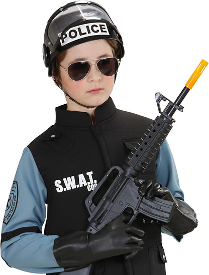 Riot Police Helmet Hard Plastic Accessory for Police Policeman Fancy Dress
