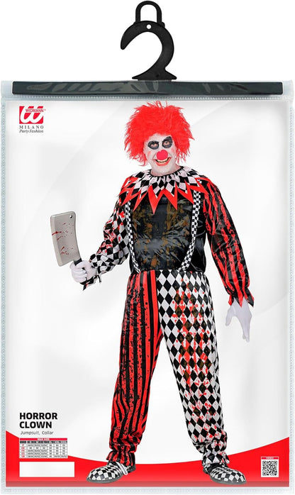 Widmann - Kostüm Killer-Clown, Overall und Kragen, Mottoparty, Halloween, Karneval
