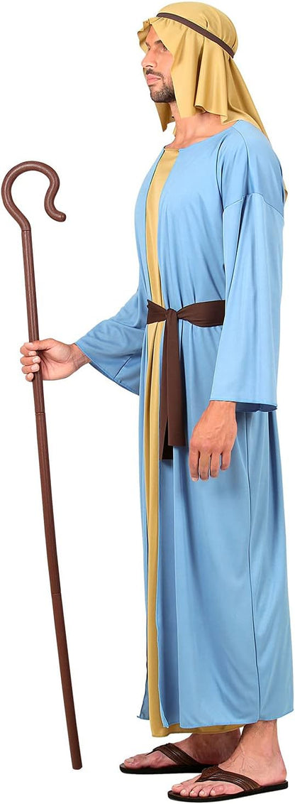 Widmann - Kostüm Schäfer, Robe mit langer Weste, Gürtel, Kopfbedeckung, für Herren, Hirte, Karneval, Mottoparty 3XL