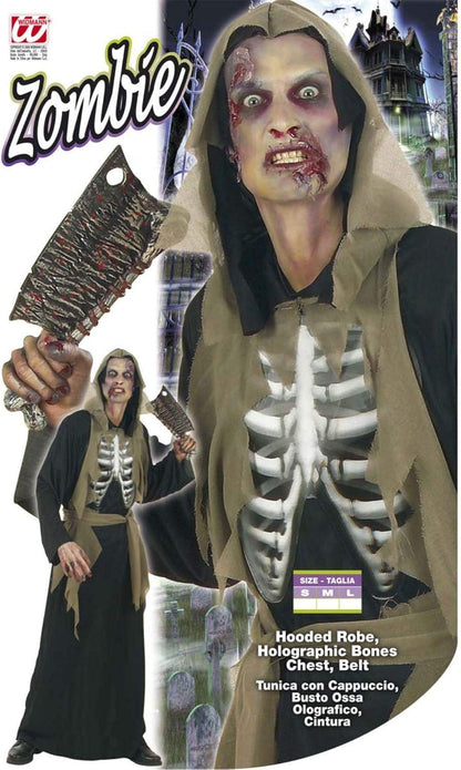 Mens Holographic Zombie Costume Medium UK 40/42" for Halloween Fancy Dress