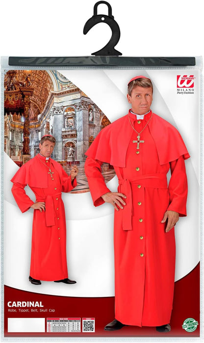 Widmann - Red cardinal costume, tunic, pelerine, belt, cap, carnival, theme party XL