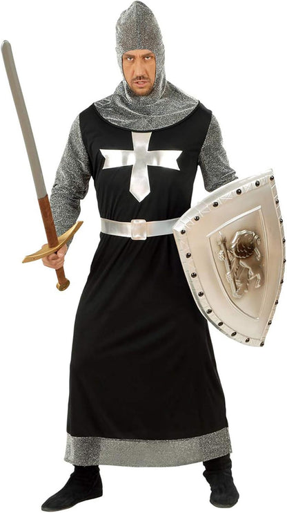 Dark Crusader - Black/Silver Costume Small for Medieval Knight Fancy Dress
