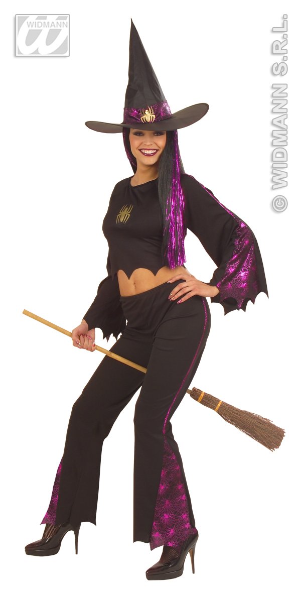 Ladies F/Optic Witch Costume Medium UK 10-12 for Halloween Fancy Dress