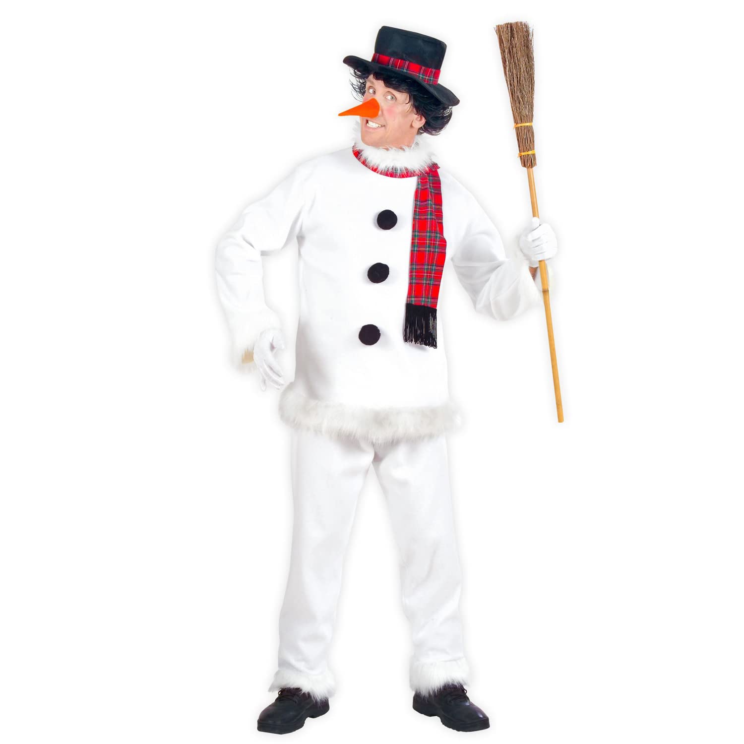 Widmann 5717C Adult Snowman Costume Coat, Trousers, Hat, Scarf and Nose S Multi-coloured