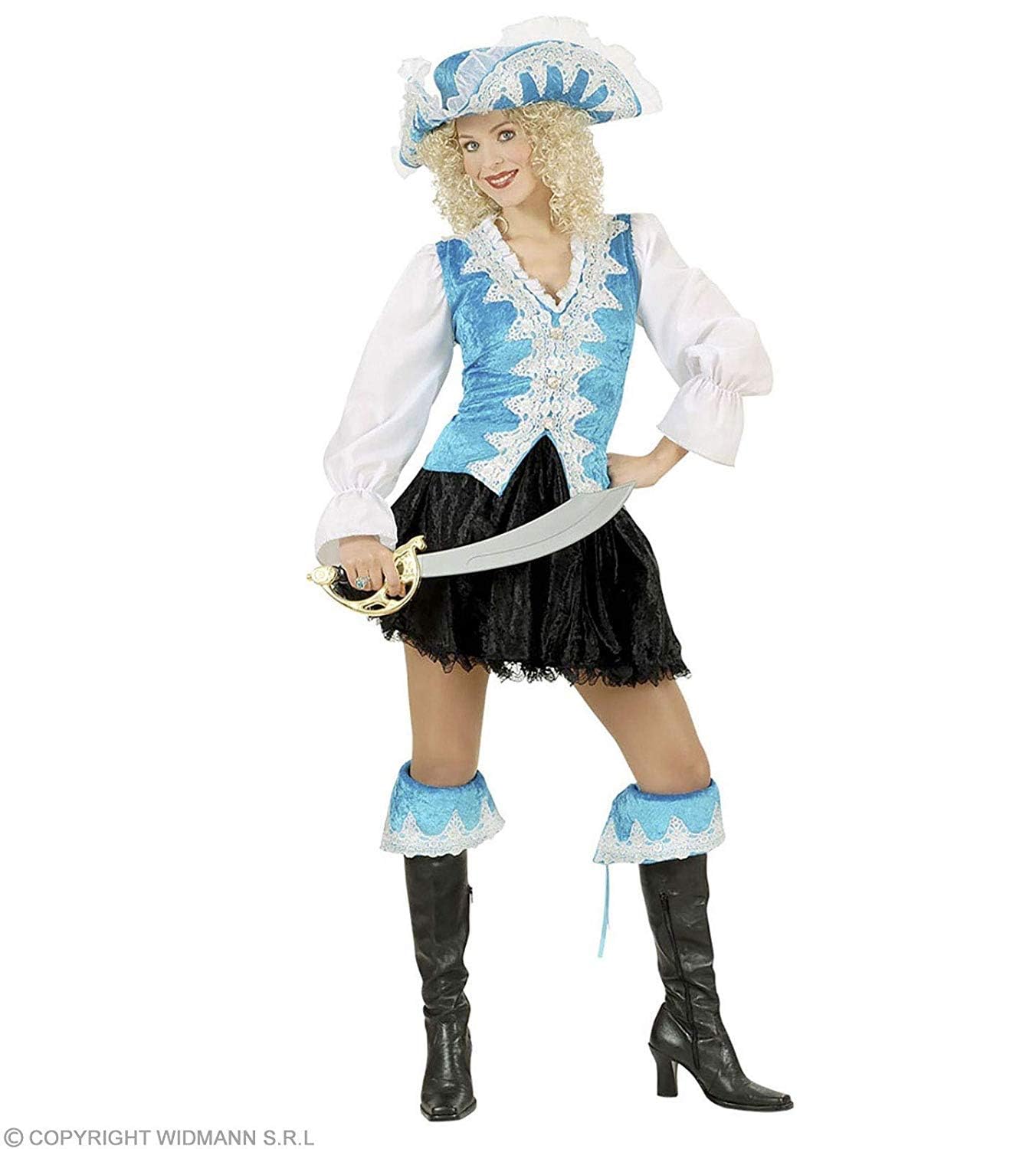 Ladies Regal Pirate Lady - Turquoise Costume Medium UK 10-12 for Buccaneer Fancy Dress
