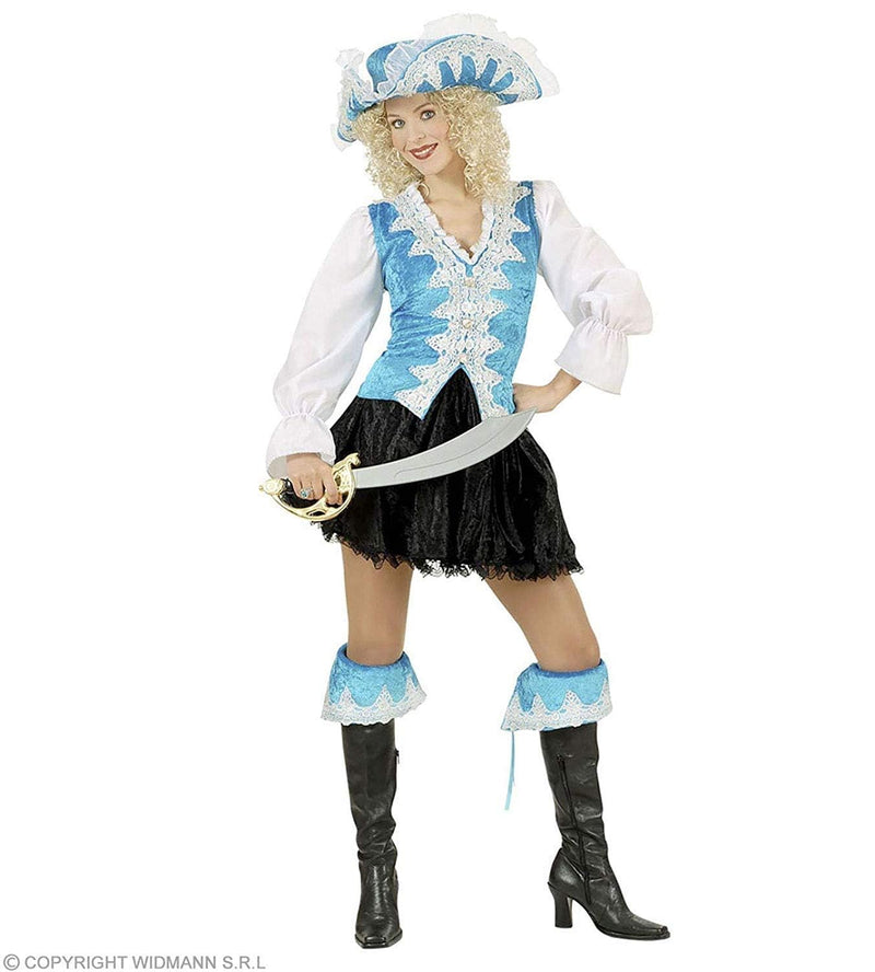 Ladies Regal Pirate Lady - Turquoise Costume Medium UK 10-12 for Buccaneer Fancy Dress