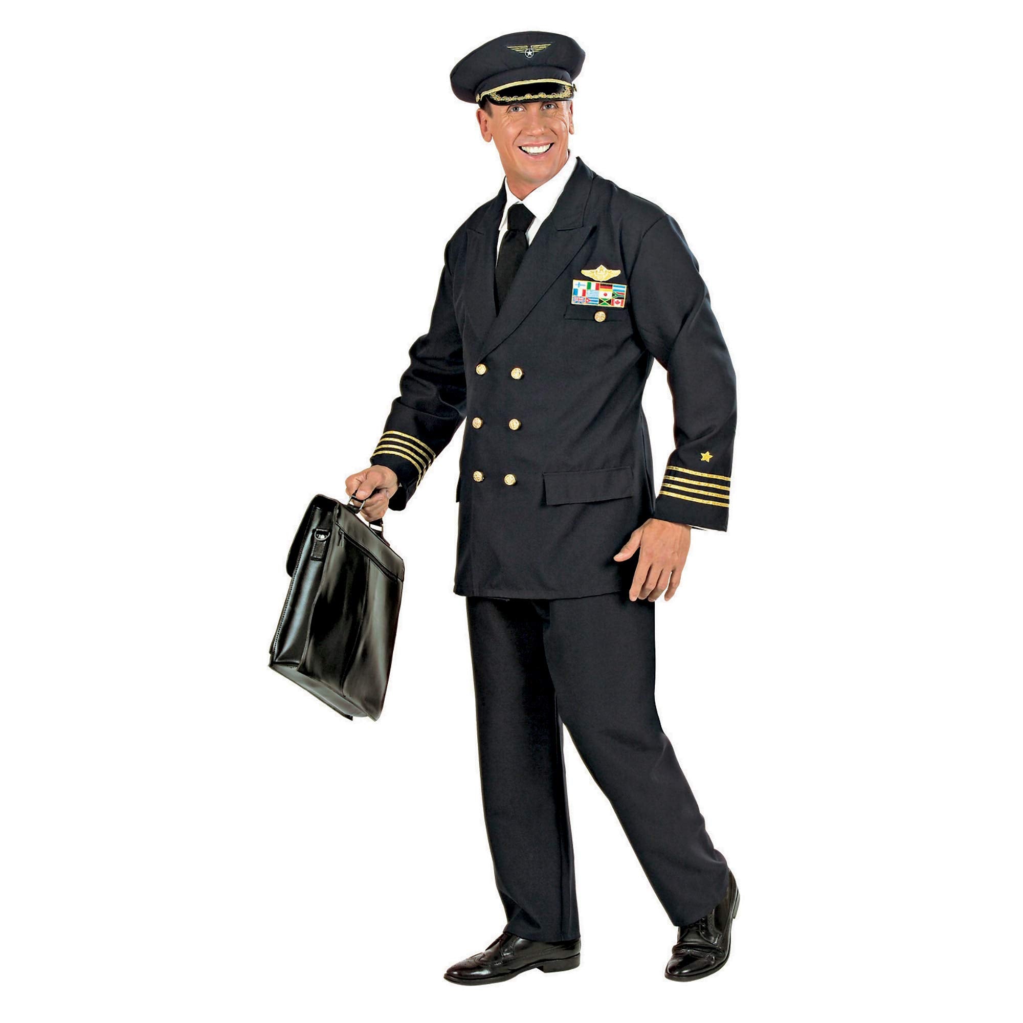 Widmann Men's 57731 Adult Pilot Costume Adult Pilot Costume XXL black
