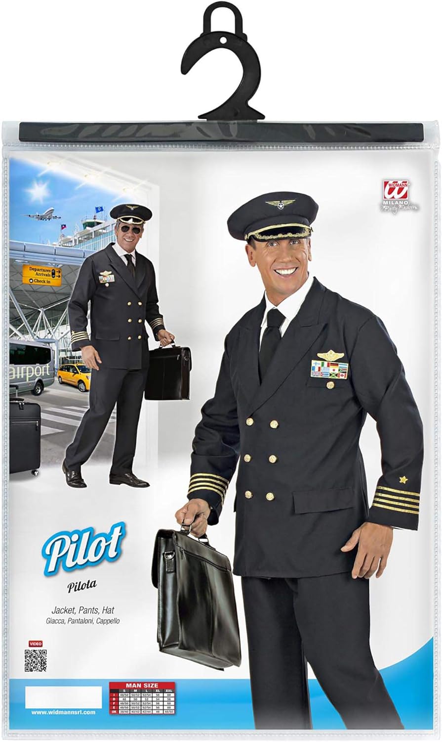 Widmann Men's 57731 Adult Pilot Costume Adult Pilot Costume XXL black