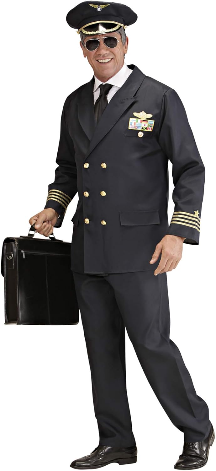 Widmann Men's 57731 Adult Pilot Costume Adult Pilot Costume XXL black