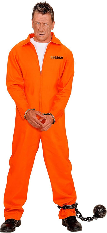 WIDMANN - Man County Jail Inmate Costume for Prisoner Convict Jail Fancy Dress