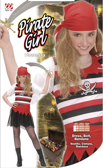 Girls Pirate Girl Child 140cm Costume Medium 8-10 yrs (140cm) for Buccaneer Peter Pan Fancy Dress