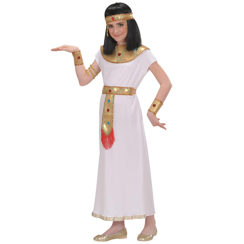 Widmann WDM58667 - Costume Per Bambini Cleopatra (140 cm/8-10 Anni), Bianco, XS