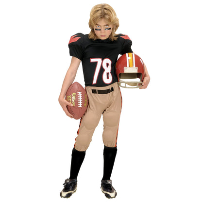 Widmann Children's American Football Player Costume Padded T-Shirt Padded Trousers High School Theme Party Carnival 140