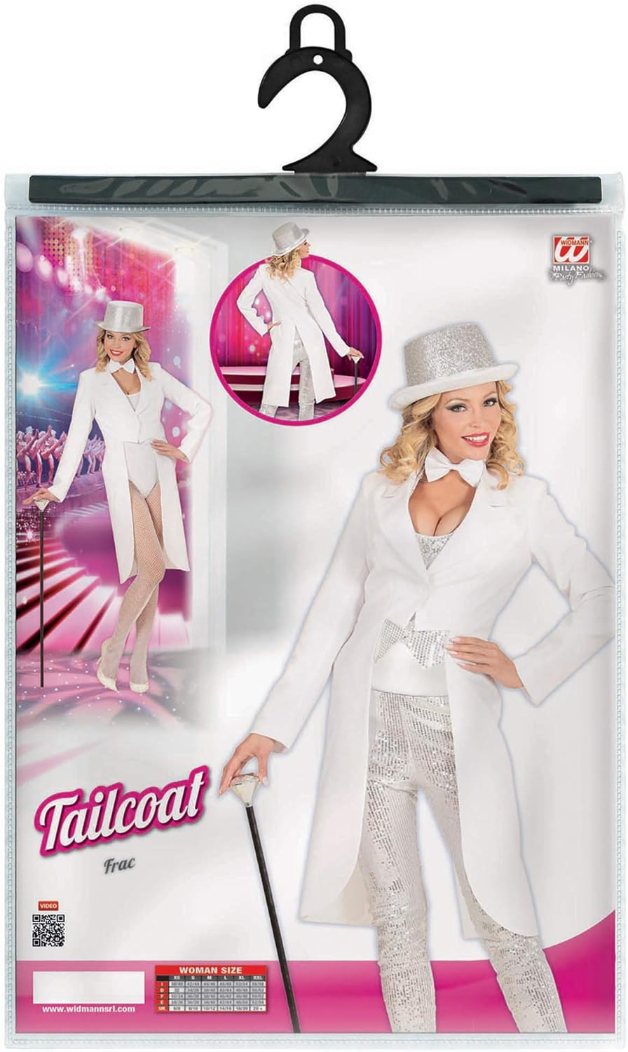 Widmann - Women's Costume Tailcoat, Showgirl, Carnival, Theme Party White L