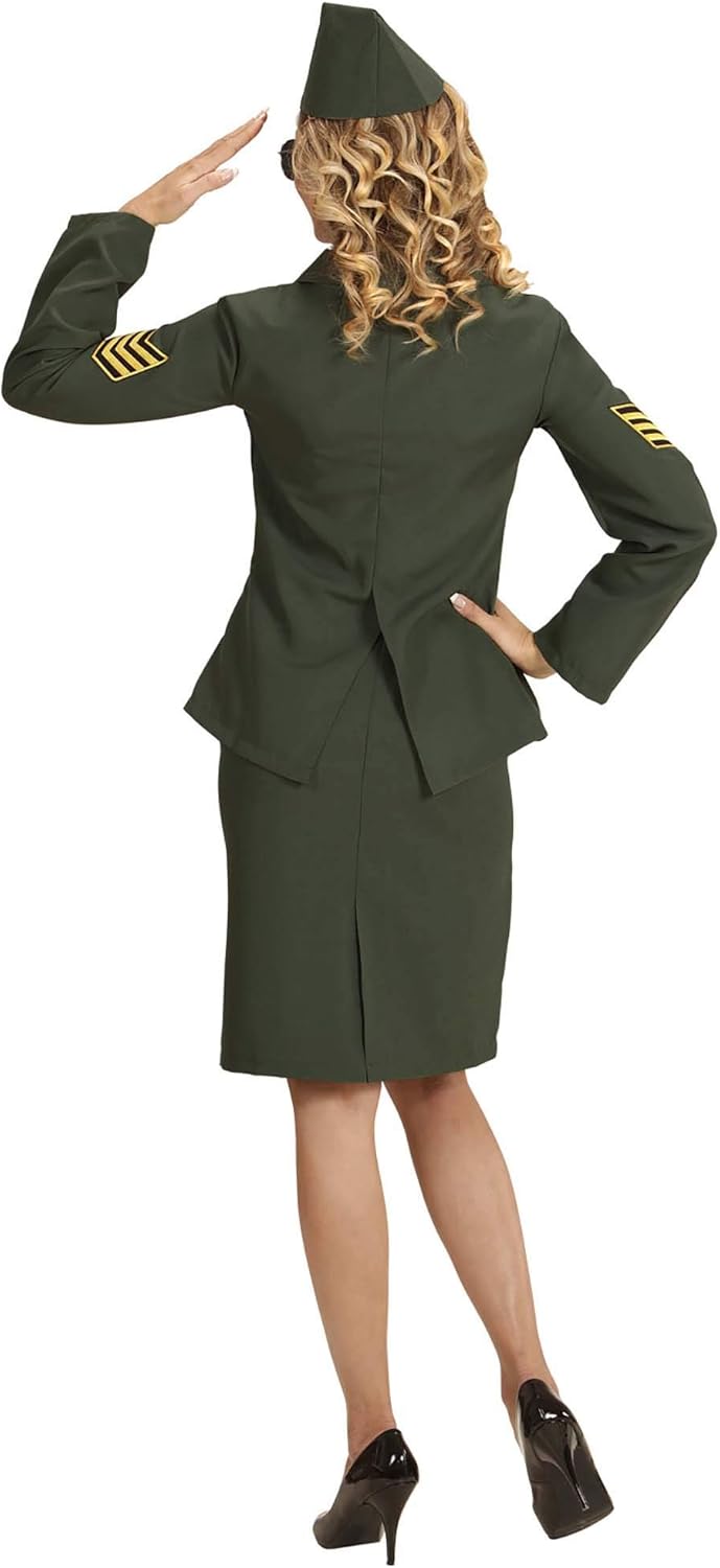 "ARMY OFFICER" (jacket, mock shirt with tie, skirt, sidecap) - (XL) Size 18-20, Ladies -> Size 18-20