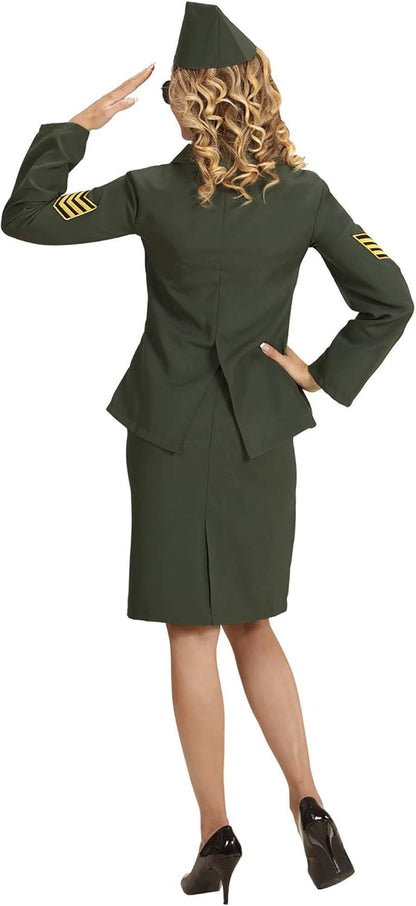"ARMY OFFICER" (jacket, mock shirt with tie, skirt, sidecap) - (XL) Size 18-20, Ladies -> Size 18-20