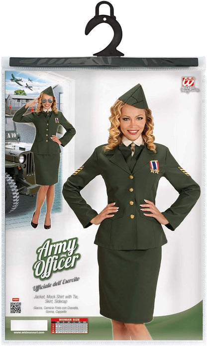 "ARMY OFFICER" (jacket, mock shirt with tie, skirt, sidecap) - (XL) Size 18-20, Ladies -> Size 18-20