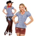 Widmann 59383 Plaid blouse, Blue, L L Blue