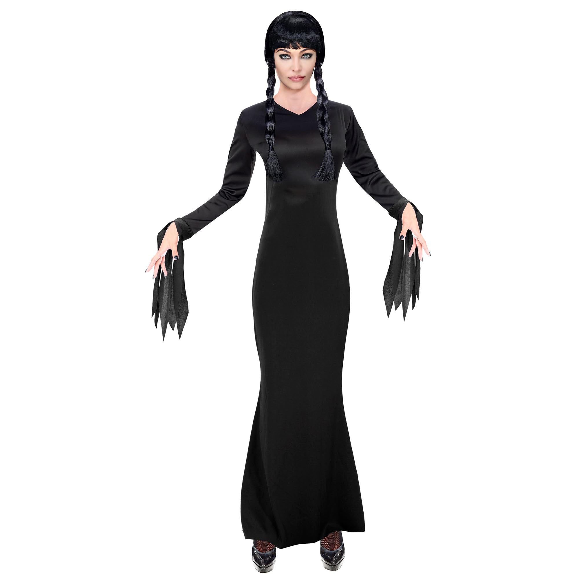 WIDMANN 60610 - Dark Girl Costume for Adults, Women, Gothic, Horror, Fairytales, Halloween, Carnival, Size XXL
