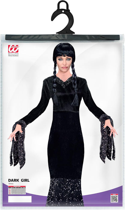 WIDMANN 60650 - Dark Girl Costume for Adult Woman, Gothic, Horror, Fairytales, Halloween, Carnival, Size XXL