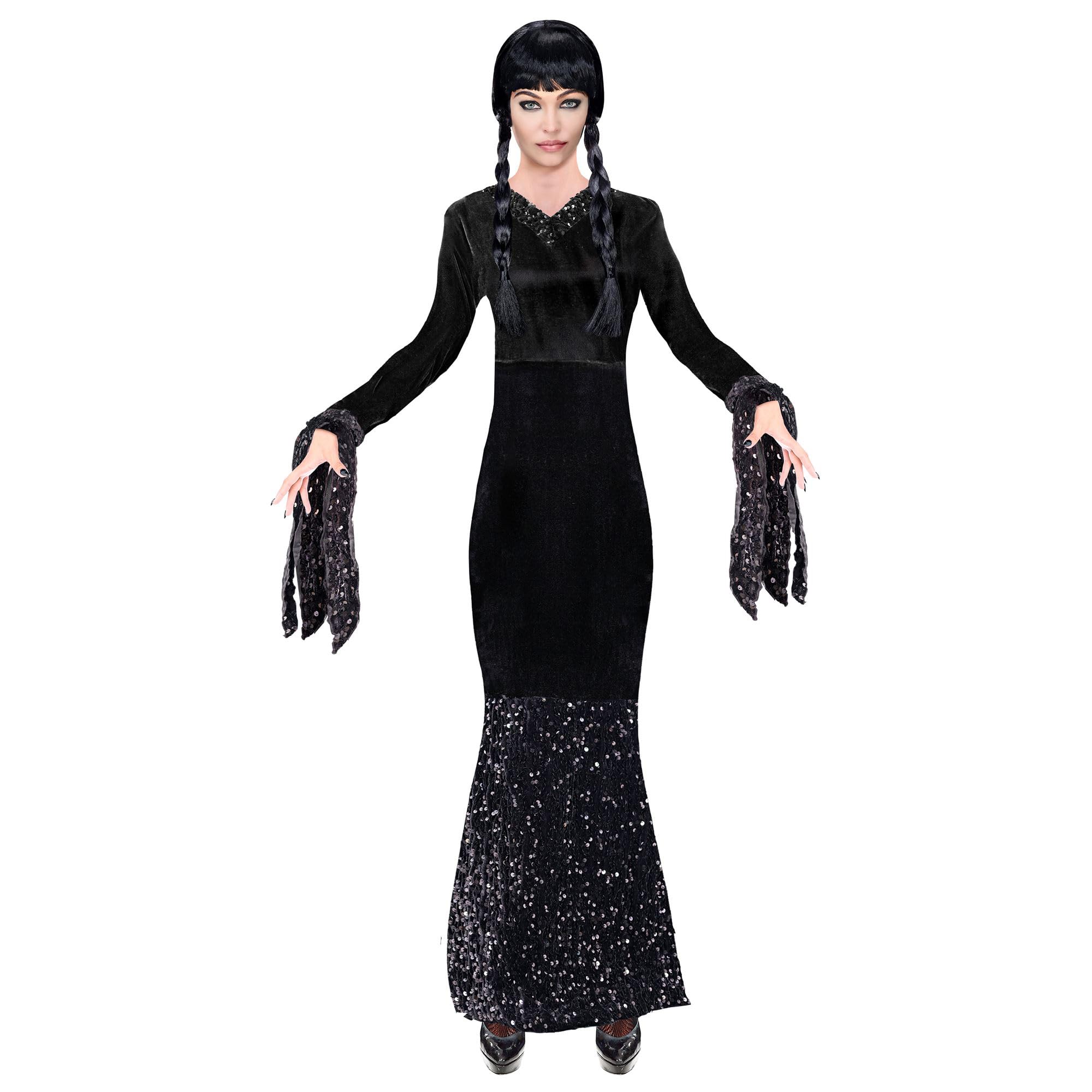 WIDMANN 60652 - Dark Girl Costume for Adult Woman, Gothic, Horror, Fairytales, Halloween, Carnival, Size M