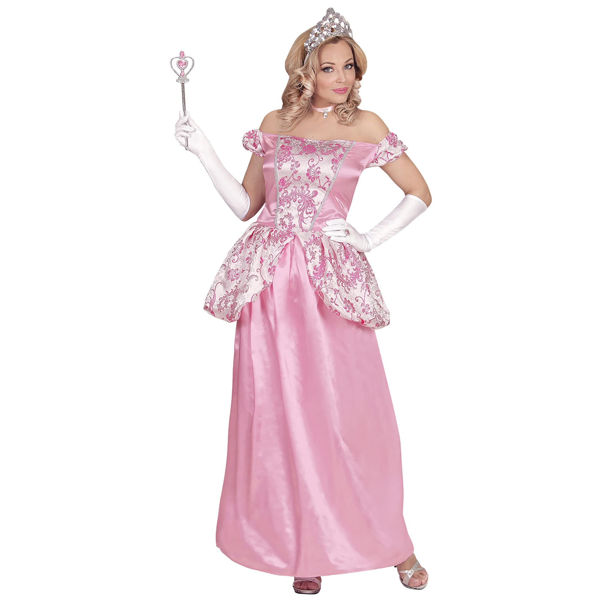 "CHARMING PRINCESS" (dress with crinoline underskirt, gloves, choker, tiara) - (L)