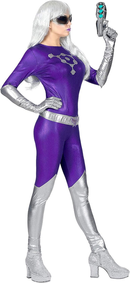 Widmann - Kostüm Alien Girl, Overall, Gürtel, Handschuhe, Space Girl, Weltall, Karneval, Mottoparty