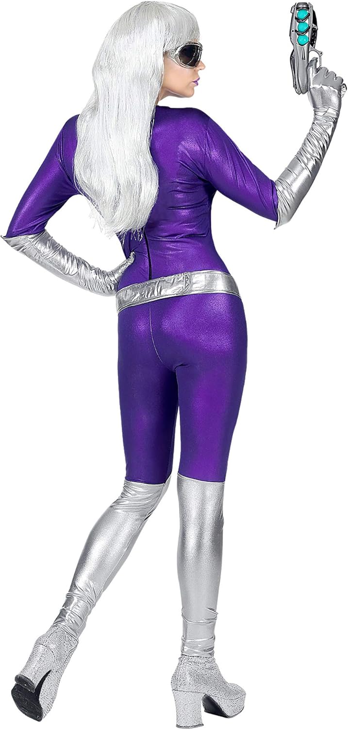 Widmann - Kostüm Alien Girl, Overall, Gürtel, Handschuhe, Space Girl, Weltall, Karneval, Mottoparty