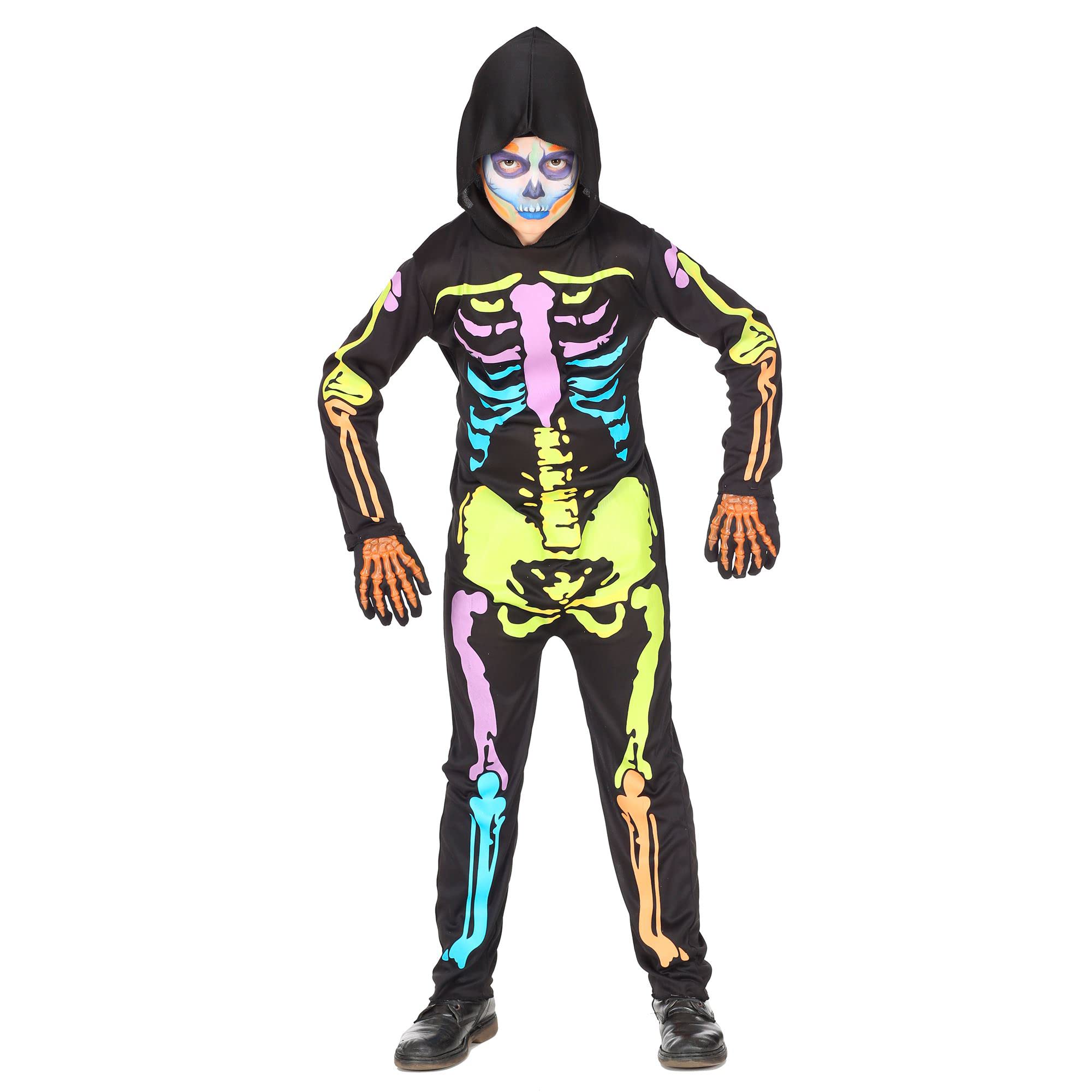 Widman Colourful Skeleton - Halloween - Childrens Fancy Dress Costume - Toddler - 94cm to 104cm - 2 -3 Years