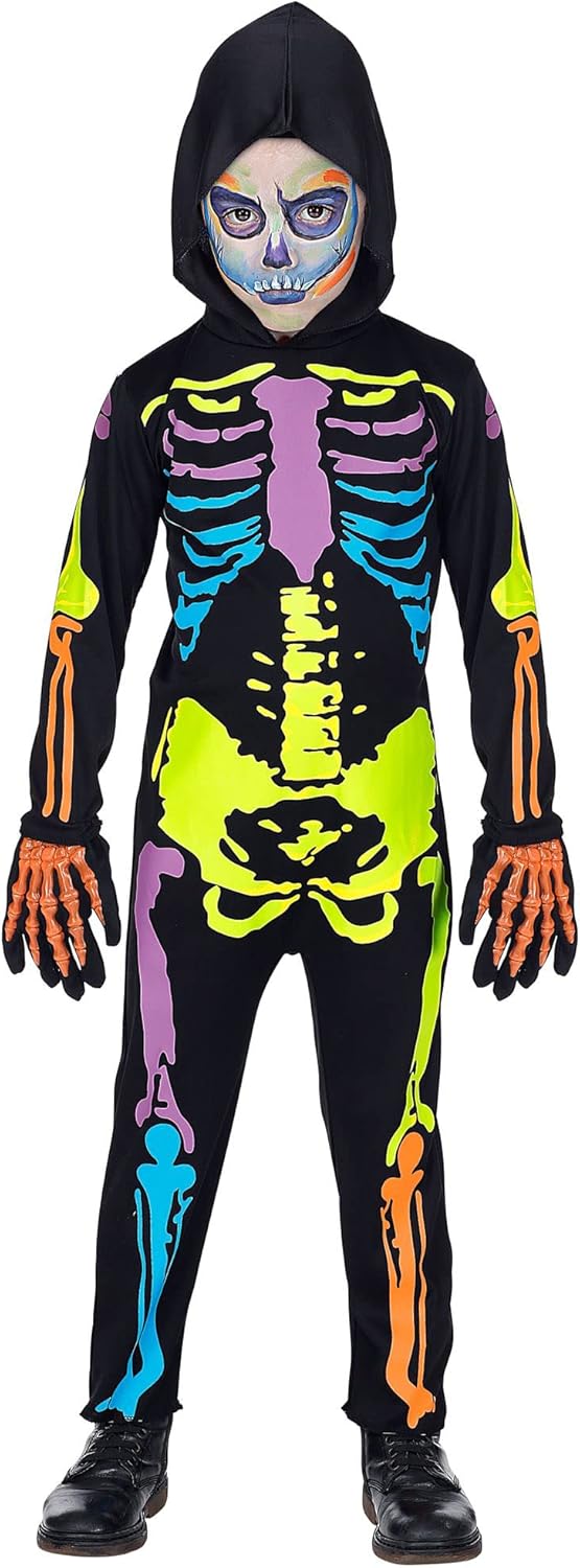 Widman Colourful Skeleton - Halloween - Childrens Fancy Dress Costume - Toddler - 94cm to 104cm - 2 -3 Years