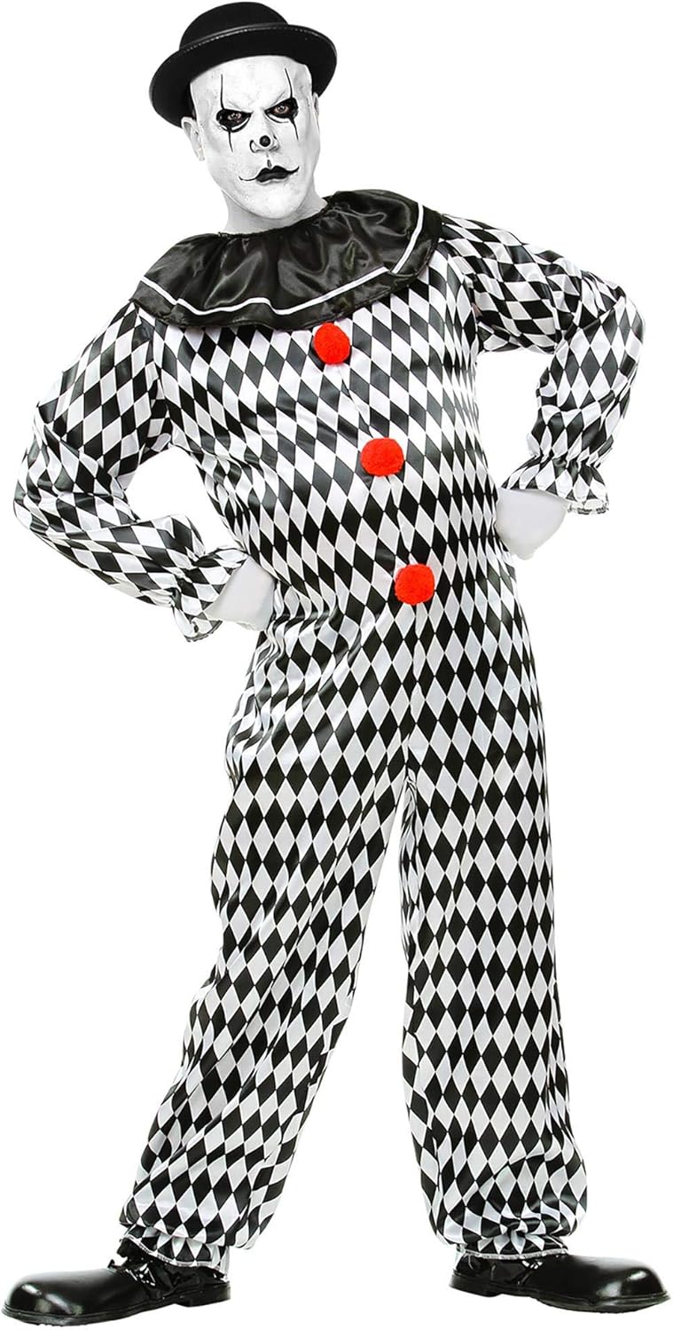 Widmann - Kostüm Circus Clown, Overall, Killer Clown, Horrer, Halloween, Karneval XL