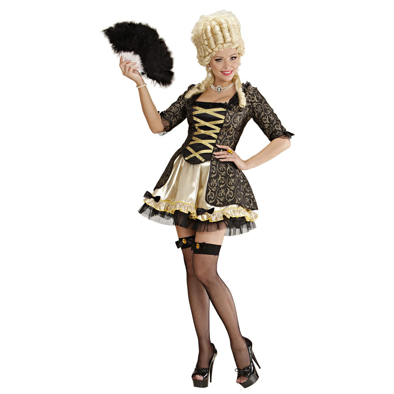 Widmann - Kostüm schwarze Barock Königin, Kleid, Adel, Faschingskostüme für Damen, Karneval