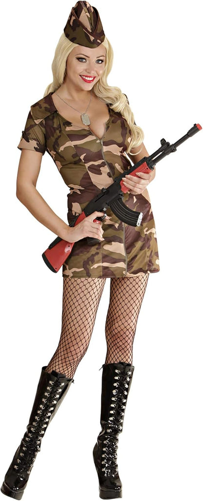 Ladies Soldier Girl - Costume Small UK 8-10 for Animal Jungle Farm Fancy Dress