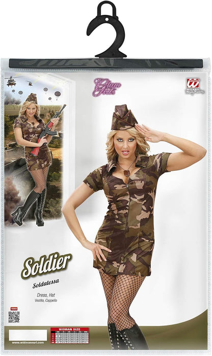 Ladies Soldier Girl - Costume Small UK 8-10 for Animal Jungle Farm Fancy Dress