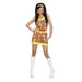 Widmann - Kostüm Peace and Love Girl, aus Samt, Kleid, Gürtel, Stirnband, 60er Jahre, Karneval, Mottoparty