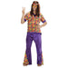 Velvet Hippie Dude Costume Medium for 60s 70s Hippy Fancy Dress