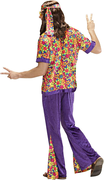 Velvet Hippie Dude Costume Medium for 60s 70s Hippy Fancy Dress