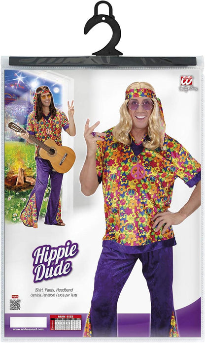 Velvet Hippie Dude Costume Medium for 60s 70s Hippy Fancy Dress