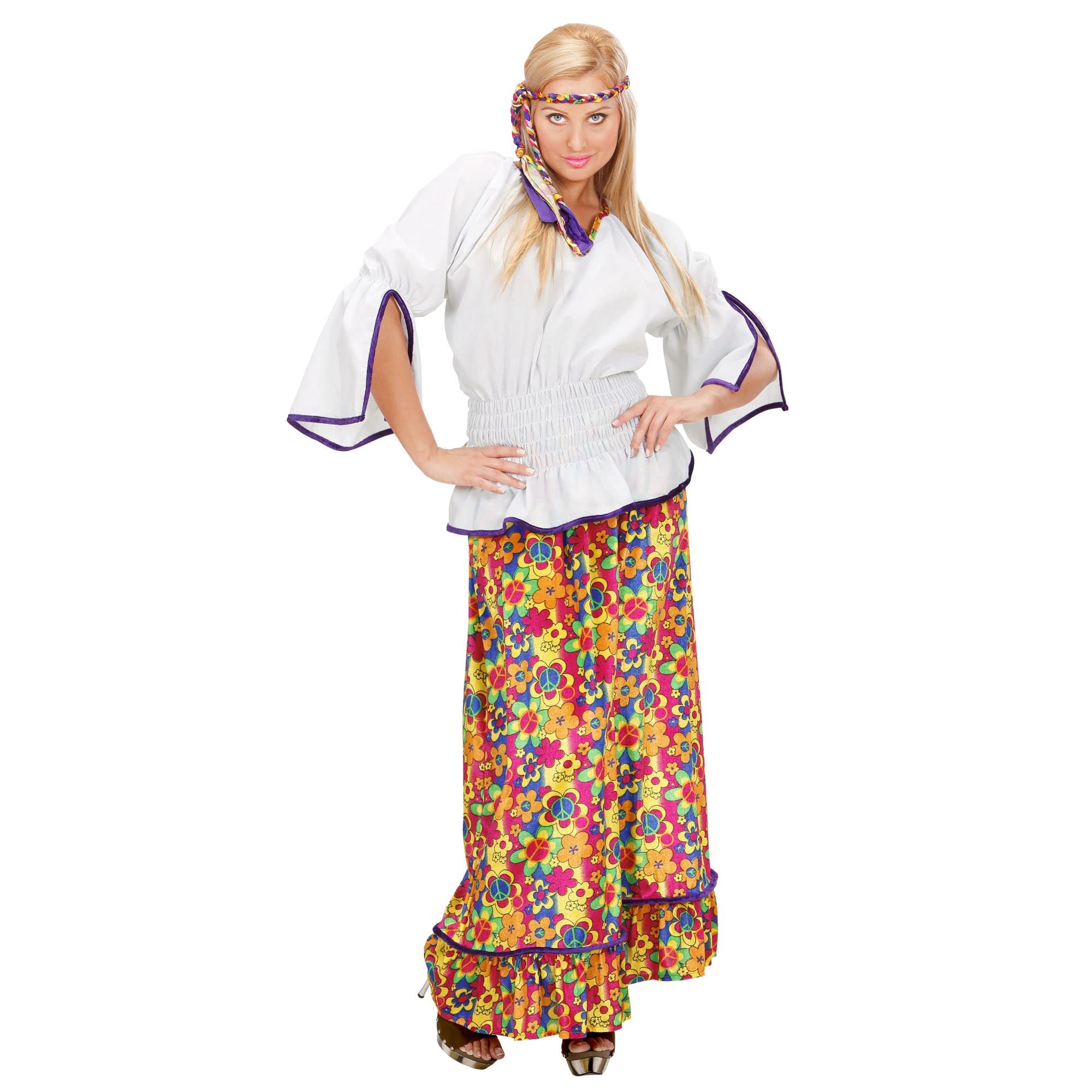 Ladies Velvet Hippie Woman Costume Small UK 8-10 for 60s 70s Hippy Fancy Dress
