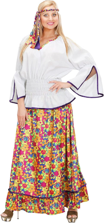 Ladies Velvet Hippie Woman Costume Small UK 8-10 for 60s 70s Hippy Fancy Dress