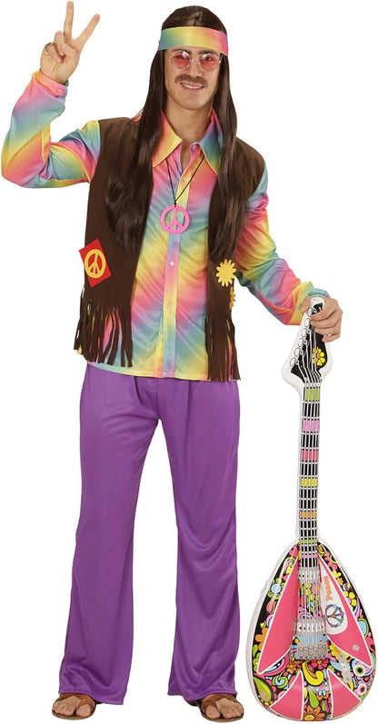 "HIPPIE" (shirt with vest, pants, headband) - (S)