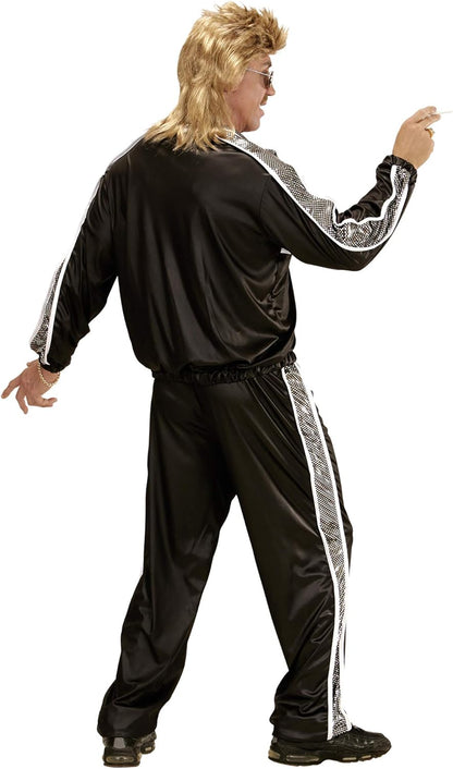 Widmann Adult Costume Tracksuit, Jacket and Pants, Black