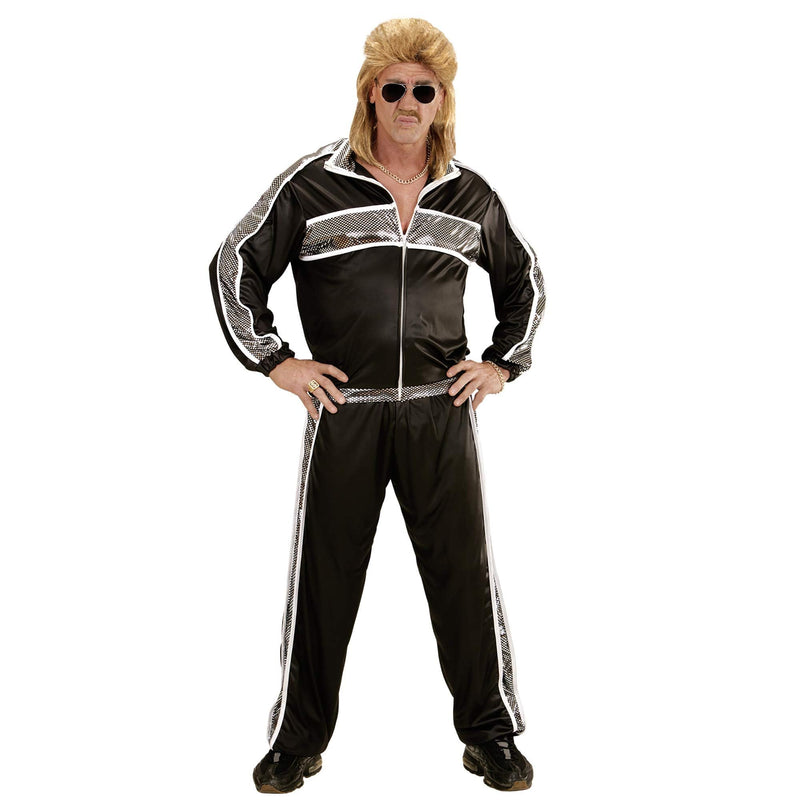 Widmann Adult Costume Tracksuit, Jacket and Pants, Black XL