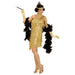 "FLAPPER" (dress, choker, headband with feather) - (XL) XL Gold