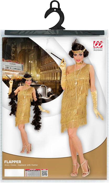 Widmann - Charleston Kleid 20er Jahre inkl. 20er Jahre Accessoires, Flapper, Faschingskostüme, Karneval One Size