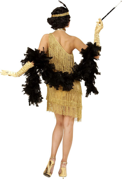 Widmann - Charleston Kleid 20er Jahre inkl. 20er Jahre Accessoires, Flapper, Faschingskostüme, Karneval One Size
